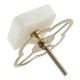 White Stone Square Cabinet Knobs